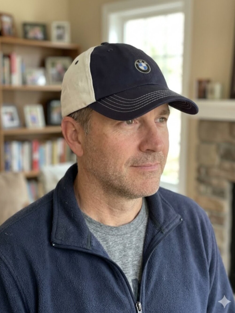 NWOT! Navy & White BMW USA Baseball Hat With Navy Olympic Sponsor Logo Rings